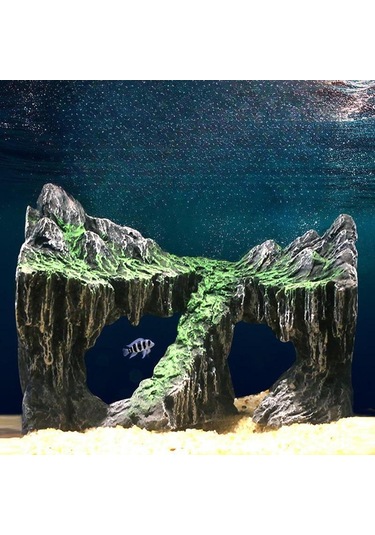 Suntek Balık Tankı Kayalık Mağarası Reçine Gizli Betta İsteğe Bağlı