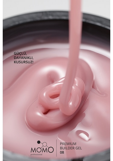 Momo Professional Premium Builder Gel Protez Tırnak Jeli No.08 Gül Kurusu 10 gr