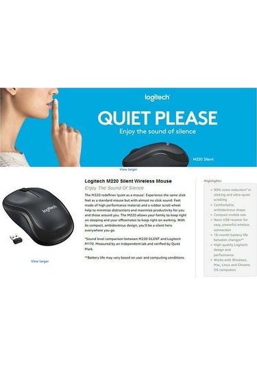 Geeksen Logitech M220 Kırmızı Kablosuz Sessiz Fare - 2.4ghz Optik Teknoloji, Ergonomik Tasarım, 18 Ay Pil Ömrü, Windows/mac Uyumlu Optik