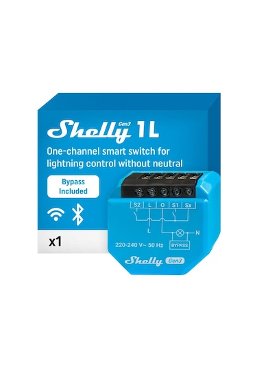 Shelly 1l Gen3 Nötrsüz Akıllı Röle