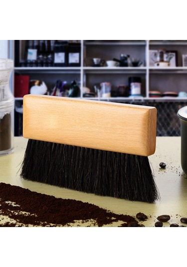 Suntek Kahve Değirmeni Makinesi Temizleme Fırçası Ahşap Saplı Dikdörtgen