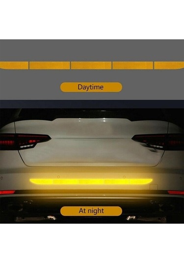 Sarı 5 Adet/takım Araba Yansıtıcı Çıkartmalar Su Geçirmez Araba Uyarı Etiketi Yansıtıcı Bant Araba Çıkartmaları Çıkartmalar Araba Gövde Vücut