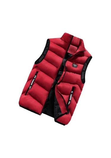 Erkekler Kış Yelek Standı Yaka Kalınlaşmış Yastıklı Yumuşak Rüzgar Geçirmez Sıcak Boyun Koruma Düz Renk Kolsuz Fermuar Kapatma Askı Dekor Cepler Kırmızı Erkekler Kış Yelek Standı Yaka Kalınlaşmış Yastıklı Yumuşak Rüzgar Geçirmez Sıcak Boyun Koruma Düz Renk Kolsuz Fermuar Kapatma Askı Dekor Cepler Kırmızı