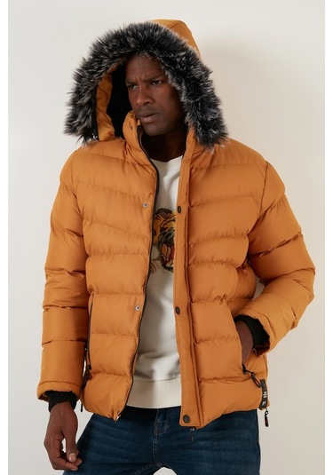 Buratti Slim Fit Suni Kürklü Peluş Astarlı Çıkarılabilir Kapüşonlu Şişme Erkek Mont 5761080 B Hardal Buratti Slim Fit Suni Kürklü Peluş Astarlı Çıkarılabilir Kapüşonlu Şişme Erkek Mont 5761080 B Hardal