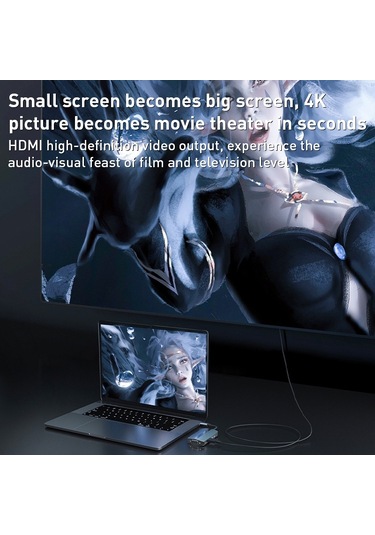 Byl-2106 7'si 1 Arada Usb-c / Type-c - Usb Yerleştirme İstasyonu Hub Adaptörü Gümüş