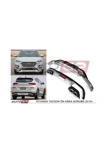 Autogp Hyundai Tucson Ön Arka Tampon Koruması Difüzör 2018 2019 2020 1.6 Kalın Tip Agp-grd-2692