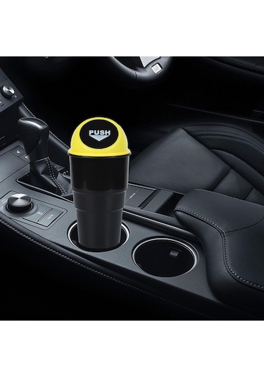 Homyl Genel Araba Bardak Tutucu Kapaklı Çöp Sarı-kapak Sarı Kapak