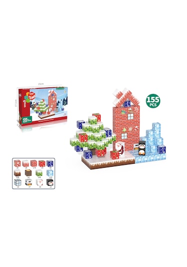 155 Parça Manyetik Bloklar Küp Blok Kar Ve Noel Temalı Yapı Taşı 2.0 Cm