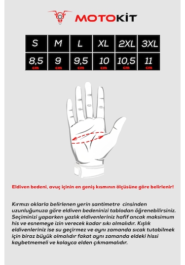 Revertech Aura Kırmızı - Dokunmatik Ekran Uyumlu Erkek Motosiklet Eldiveni + Buff li