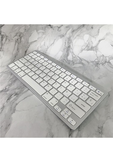 Yaozixa 78 Tuşlu İspanyolca Kablosuz Bt Klavye - İnce Taşınabilir, İos/android/windows Uyumlu, 10m Aktarım Mesafesi Pil Dahil Değil Sıcak Beyaz