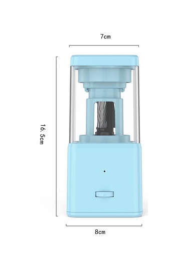 Vkemall Yzh178 Otomatik Elektrikli Kalem Kesici - 7-8mm Çaplı, 3 Seviye Kalınlık Ayarlı, 2000mah Li-pil, Mavi Altıgen/üçgen/daire Kalemler İçin Gümüş
