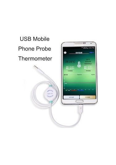 Sones Pcsensor Süt Tozu Balık Tankı Sıcaklık Algılama Usb Cep Telefonu Probu Termometre Tip-c
