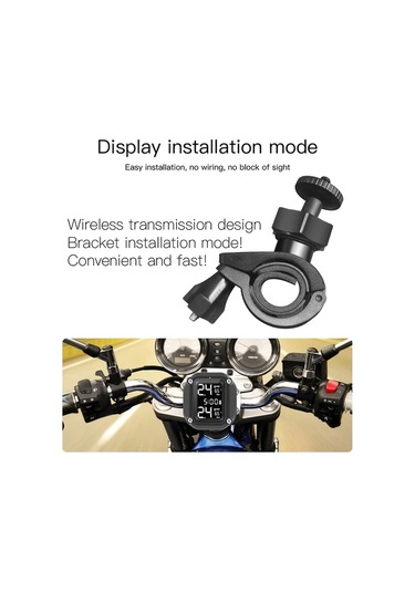 Boatshop1 Ynf Bisiklet Motosiklet Tpms 2 Dis Sensor Siyah Lcd Ekran Lastik Basinc Sicaklik Izleme Alarm Usb Dayanikli