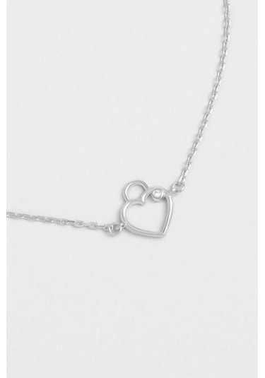 So Chic İlk Aşk 18 Ayar Beyaz Altın Kaplama 19 Cm Gümüş Bileklik Rodyum