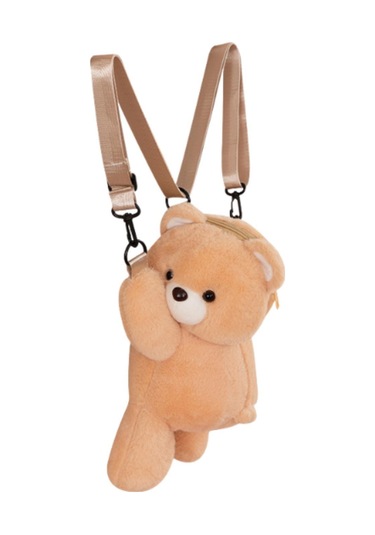 Homyl Ayarlanabilir Askı Seyahat Sırt Çantası Ile Peluş Ayı Açık Kahverengi