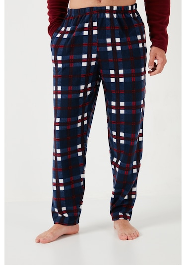 Buratti Regular Fit Bisiklet Yaka Kışlık Yumuşak Dokulu Polar Erkek Pijama Takımı 6096100 Bordo