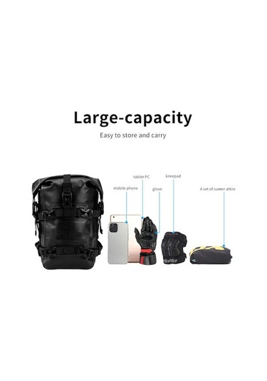 Konesam Logo Tasarımsız Siyah 8 Litrelik Motosiklet Bagaj Çantası