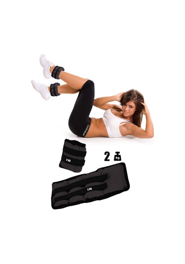 Spor Byfit 2 Kg x 2 Adet Siyah El veya Ayak Bileği Ağırlığı Siyah