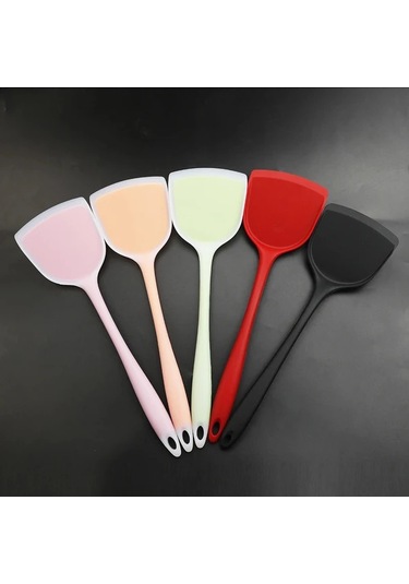 Chuangyinshop Yeşil Silikon Spatula, Yapışmaz Tava Özel, Yüksek Isıya Dayanıklı, Kalın Mutfak Aletleri Yeşil