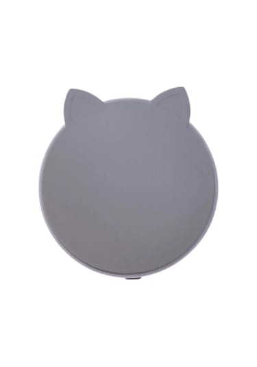 Pandish Kitten Vakum Tabanlı Kapaklı Silikon Kase - Gri Standart