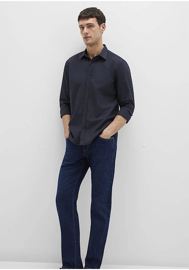 Mavi Uzun Kol Lacivert Erkek Gömlek M0211673-70489 Lacivert