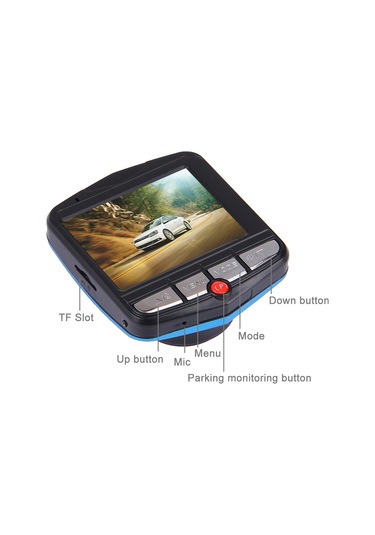 Vga 480p Araç Kamerası Dvr Sürüş Kaydedici Dijital Video Kamera Ses Kaydedici 2,4 İnç Lcd Ekranlı, 32 Gb Micro Tf Kart Ve Kızılötesi Gece Görüş Fonksiyonunu Destekler Siyah + Mavi