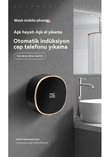 Novahub Dokunmasız Köpük Sabunluk, Otomatik Sensörlu, Beyaz Duvara Montaj Beyaz