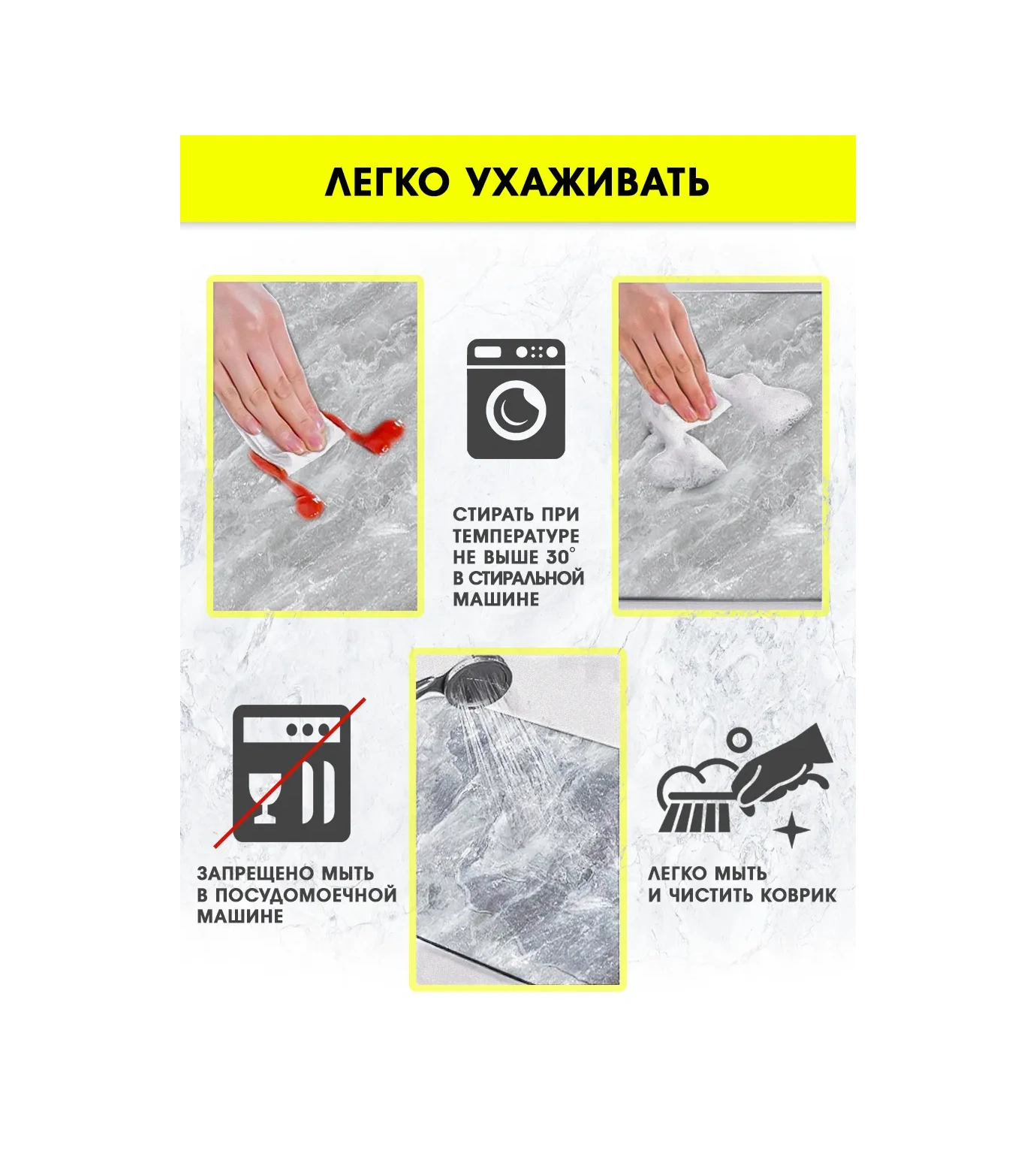 Inhomeka Diamant Killi Bulaşık Kurutma Minderi 388045751 Gri