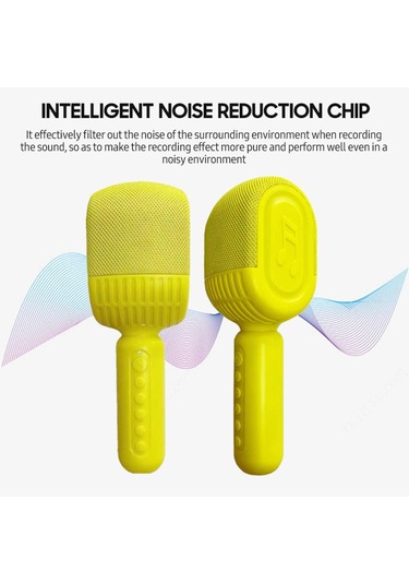 Skycıty Kablosuz Bluetooth, Usb Şarjlı Sarı Mikrofon Ses Sistemi