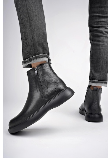 Muggo Brandon Hakiki Deri Çift Fermuarlı Garantili Erkek Kışlık Chelsea Bot 001 Muggo Brandon Hakiki Deri Çift Fermuarlı Garantili Erkek Kışlık Chelsea Bot 001