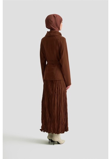 Armine Kırışık Efektli Takım 25kd1019 Kahverengi Kahverengi