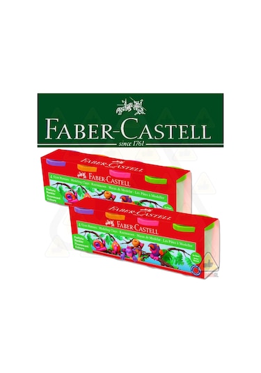 2 Adet - Faber Castell 4 Renk Oyun Hamuru Su Bazlı 2x440gr