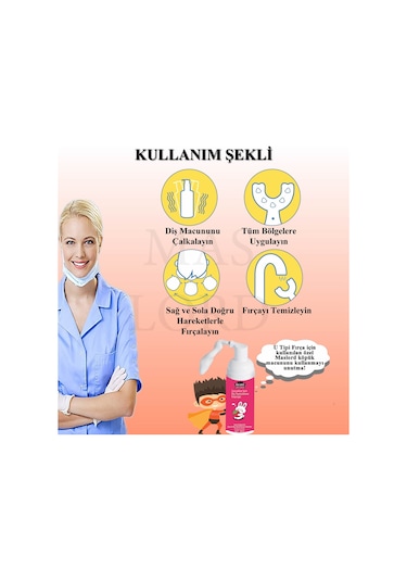 Mas Lord U Tipi Yeni Nesil Diş Fırçası - Kırmızı - Kalp Model  2-6 Yaş