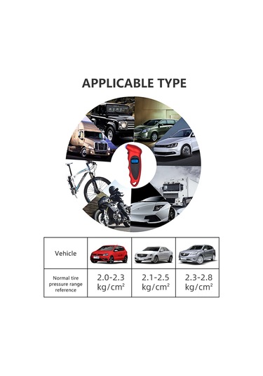 Samdoo Araç Lastik Basınç Ölçer - 150 Psı'ye Kadar Hassas Dijital Göstergeli, 4 Farklı Birim Seçenekli