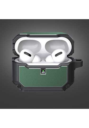 Airpods Uyumlu Pro İçin Kancalı Mecha Donanım Tpu Kulaklık Koruyucu Kılıf Altın