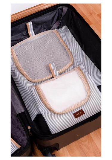 6'lı Gri Valiz Düzenleyici I Bavul Içi Organizer Set I Seyahat Hurcu Açık Gri