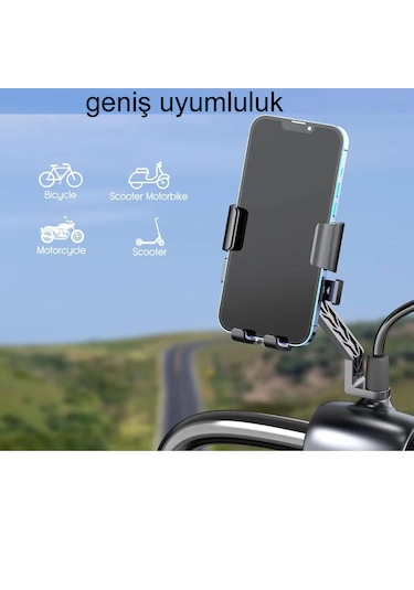 Motosiklet,bisiklet ,scooter İçin 360 Derece Dönebilen Gidon Ve Siyah