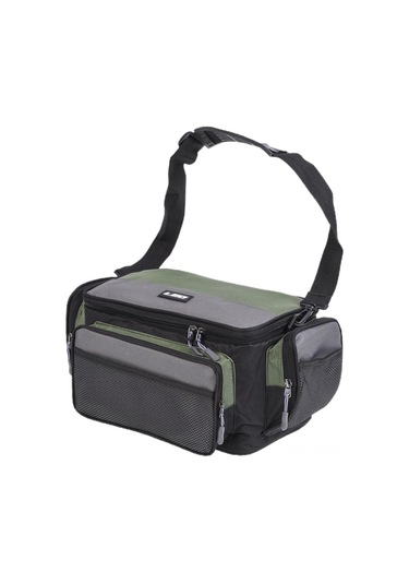 Teltree Oxford Kumaş Olta Malzemeleri Çantası - Yeşil Gri, Ayarlanabilir Askı Kemerli, 42x26x17cm Olta Takılarını Düzenleyici Çanta Çok Renkli