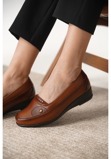 D042 Günlük Ortopedik Kadın Ayakkabı Taba