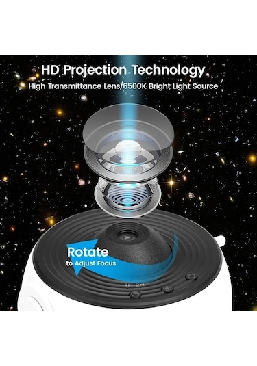 Maoyaya Galaxy Gece Lambası Yıldız Projektörü, 12 Film Diski, Led Masa Lambası, Çocuk Odası Dekoru Çok Renkli