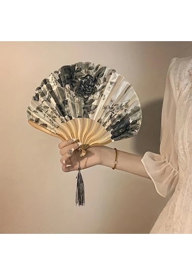 Oldfriend El Yapımı Altın Çiçekli Vantilatör - Düğün, Dans Ve Partiler İçin Taşınabilir Hediyelik