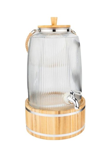 Bambum Melo - Bambu Kapak Ve Ahşap Standlı Cam Sebil 6l
