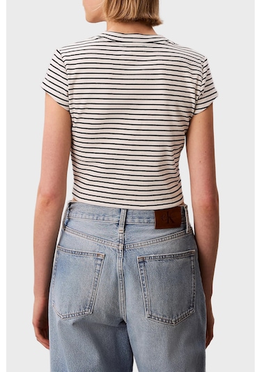 Calvin Klein Bayan T Shirt Lv047f833g Xdy Siyah Beyaz