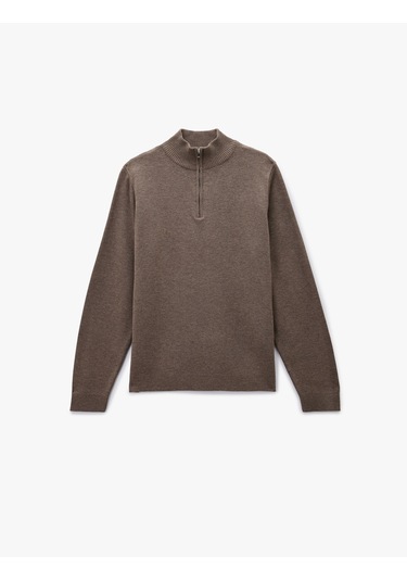 Koton Uzun Kollu Regular Fit Basic Yarım Fermuarlı Triko Kazak Kahverengi 6wam70054ht Kahverengi Koton Uzun Kollu Regular Fit Basic Yarım Fermuarlı Triko Kazak Kahverengi 6wam70054ht Kahverengi