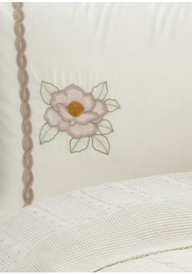 Çift Kişilik Triko Örme Battaniye Takımı-tivoli Rosetta Krem