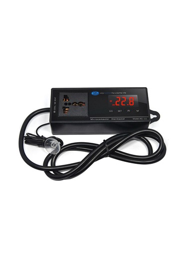 Vkemall Ac-112 Suya Dayanıklı Dijital Sıcaklık Kontrol Cihazı - Renkli Lcd Ekranlı Akvaryum Isıtma/soğutma Termostati Eu 220v