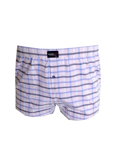 Mode Xl Büyük Beden Erkek Boxer Desenli Poplin 6348 Mor 001