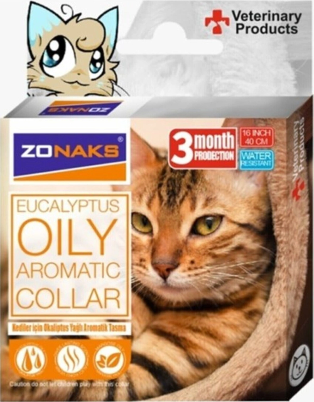 Kediler Için Okaliptus Yağlı Ayarlanabilir Su Geçirmez Pire Tasması 40 Cm En10051298243