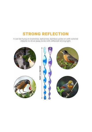 Korkuluk, 12'li Paket, Korkuluk, Yansıtıcı Ve Dönen Spiral, 6 Renk 30 Cm Hy