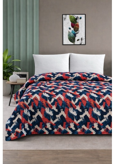 Çift Kişilik Pike Yatak Örtüsü %100 Pamuk 220x230 Çok Renkli
